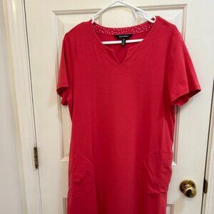 Ellen Tracy Women's side pockets summer Dress Size L Red